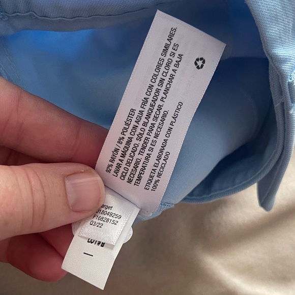 A new day trouser seamed cuffed cotton powdered blue pants - Picture 5 of 10